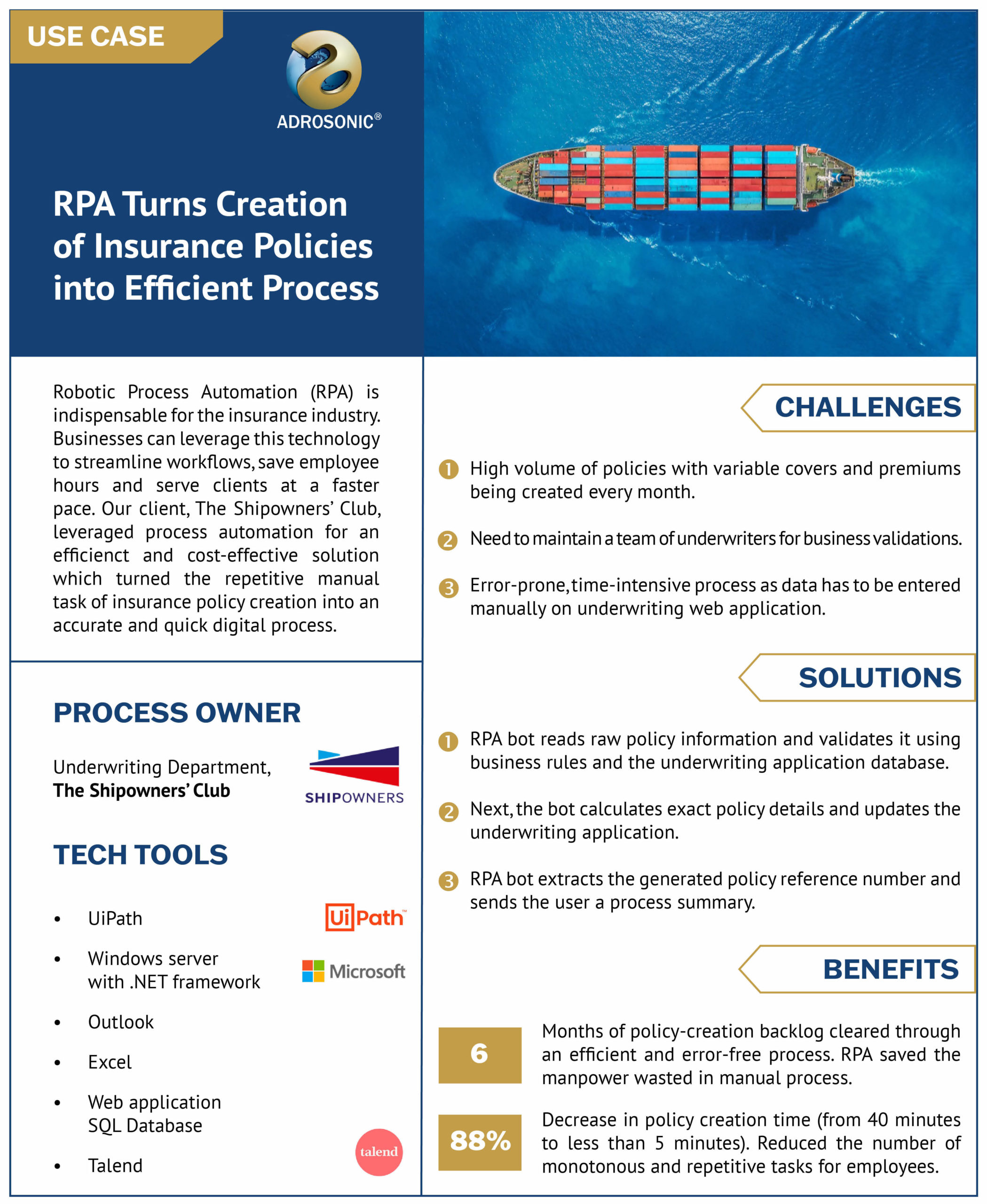 ADROSONIC RPA Use Case Insurance Policy Creation scaled